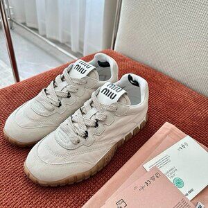 Miu Miu Tyre technical fabric and suede sneakers